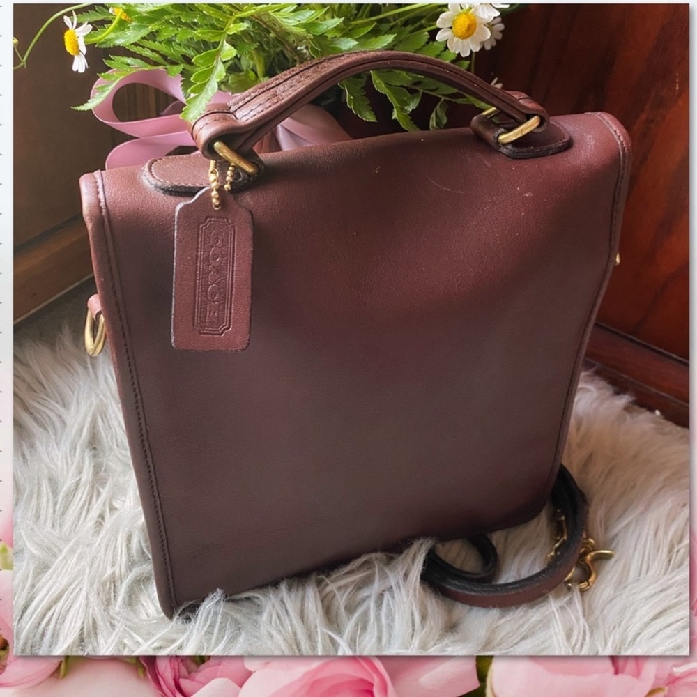 VINTAGE COACH MAHOGANY BROWN MESSENGER STATION BAG 5130 - Picture 4 of 16